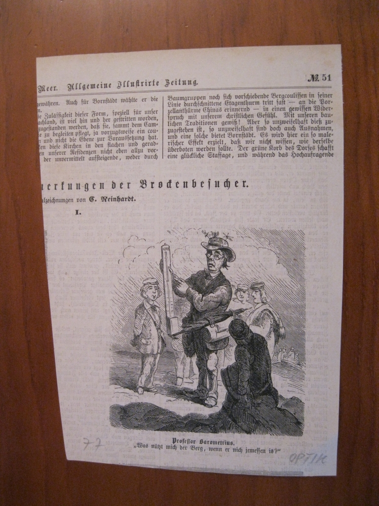 Caricatura de un antiguo meteorólogo, 1877. Anónimo